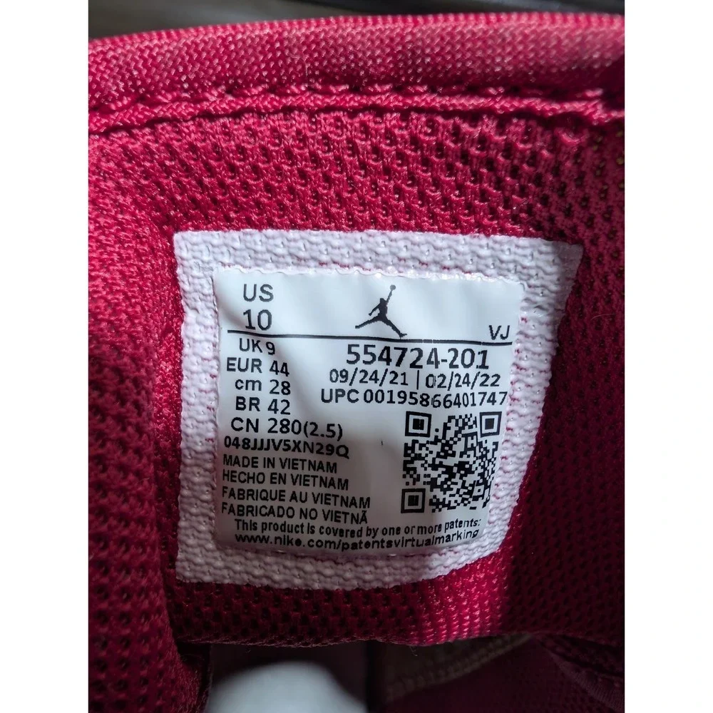 S9 Air Jordan 1 Mid Light Curry Cardinal Red Men's Size 10 Sneakers 554724-201